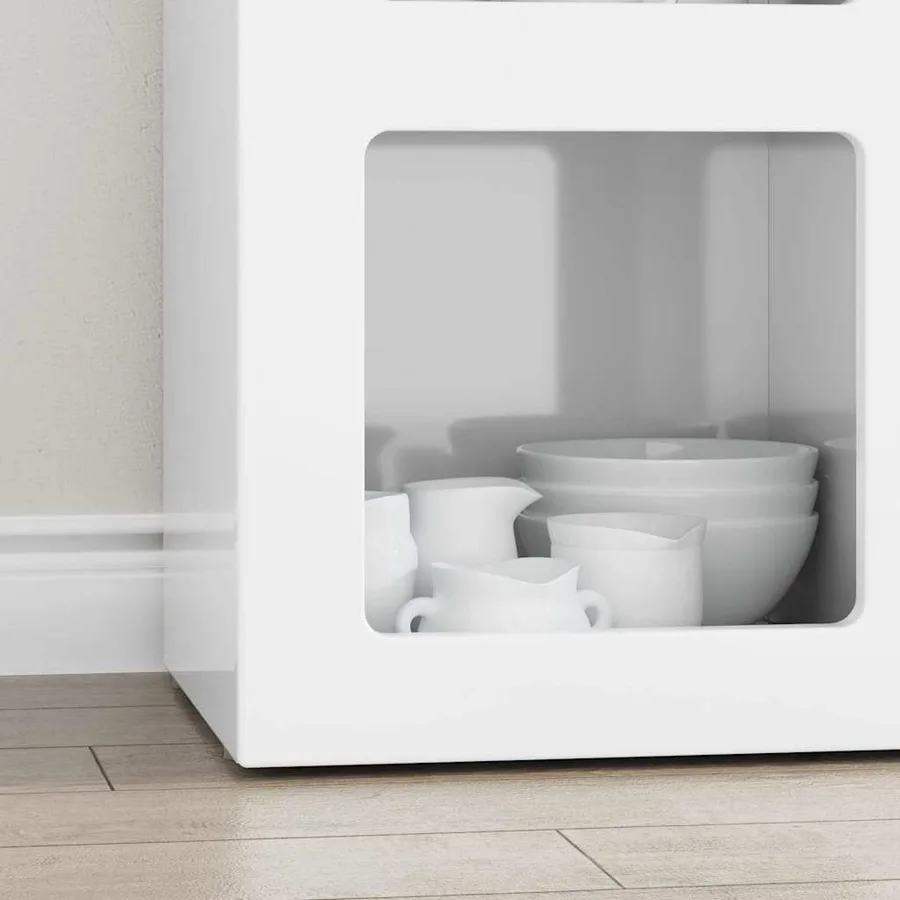 Buffet ELST Blanc brillant 59 x 35 x 80,5 cm Bois d'ingénierie - 5