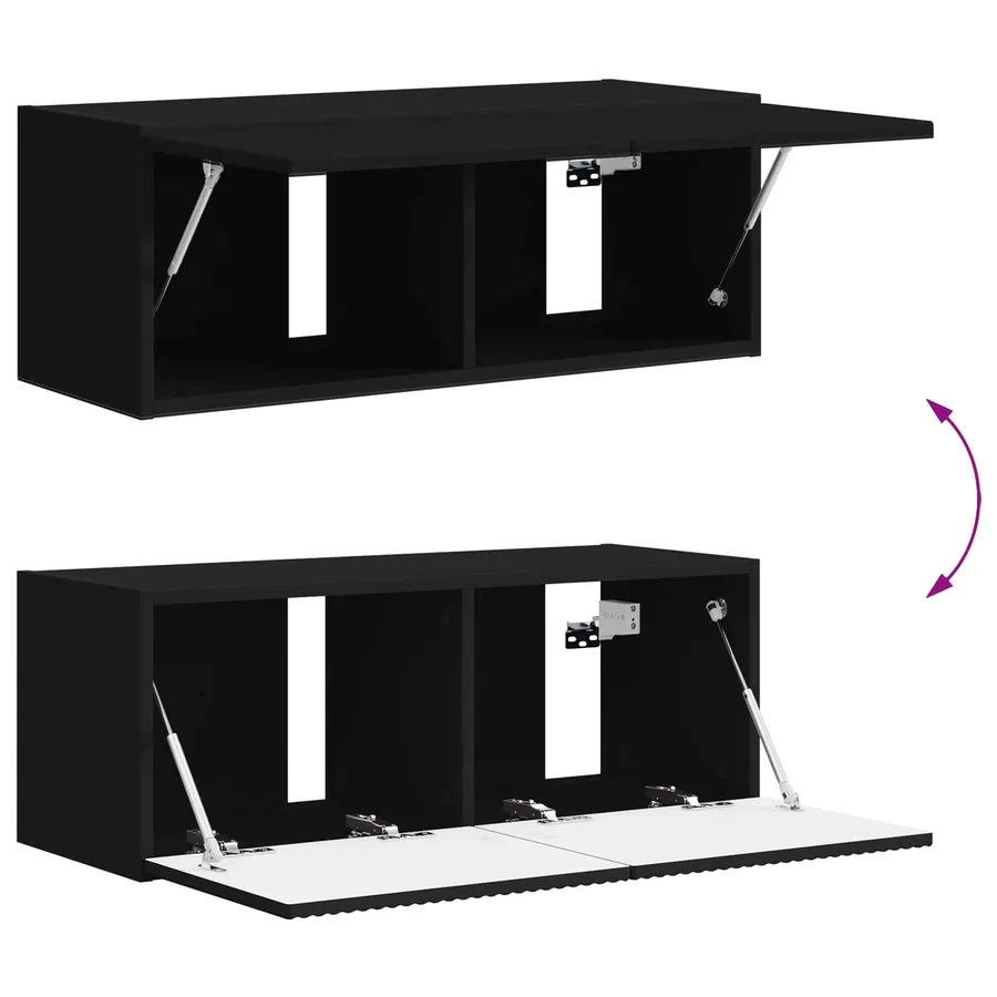 Ensemble meuble TV 4 pcs Noir Bois d'ingénierie - 13