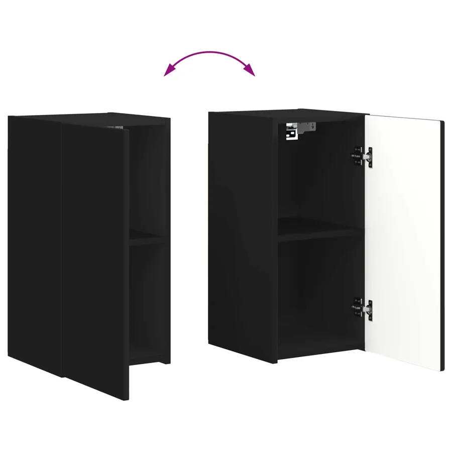 Ensemble meuble TV 4 pcs Noir Bois d'ingénierie - 14