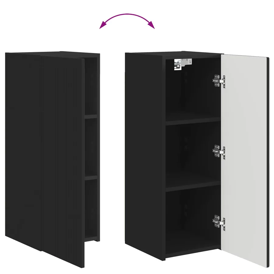 Ensemble meuble TV 4 pcs Noir Bois d'ingénierie - 15