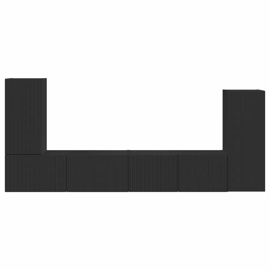Ensemble meuble TV 4 pcs Noir Bois d'ingénierie - 9