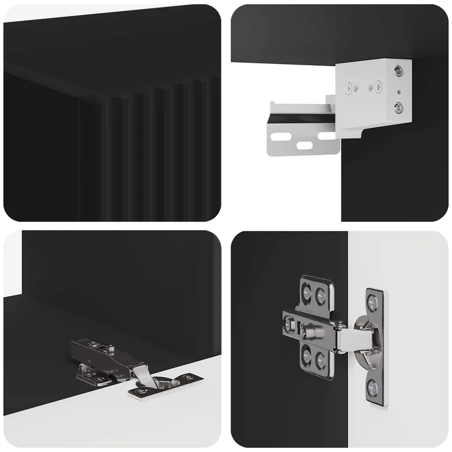 Ensemble meuble TV 4 pcs Noir Bois d'ingénierie - 8