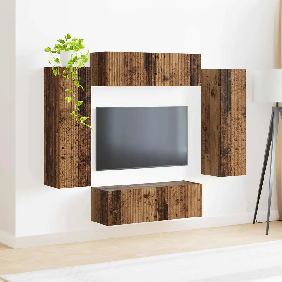 Ensemble de meuble TV mural 4 pcs 29,5 x 31 x 100 cm - 4