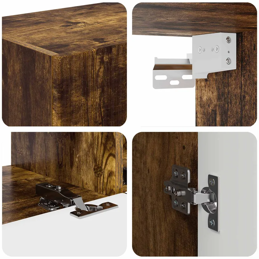 Ensemble de meuble TV mural 4 pcs Chêne fumé Bois d'ingénierie - 9