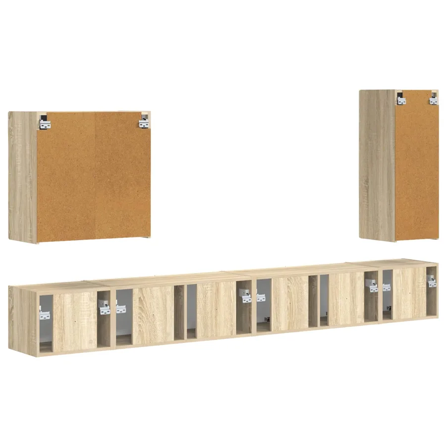 Ensemble de meuble TV mural Montage mural 6 pcs Chêne Sonoma - 8