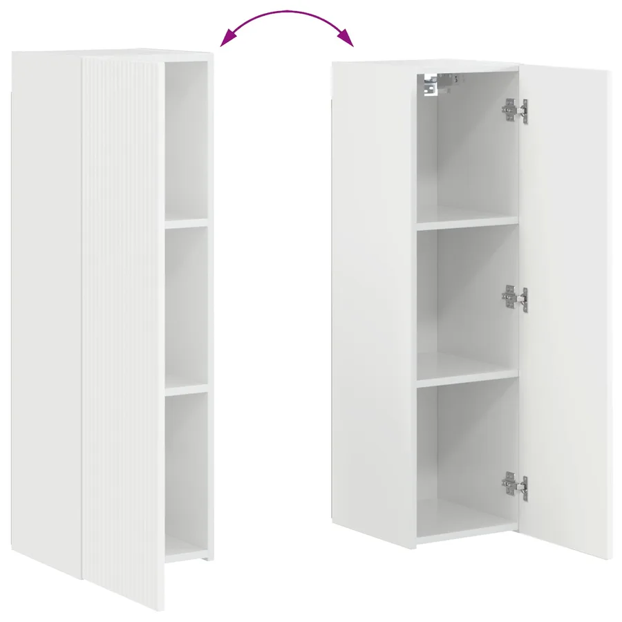 Ensemble meuble TV 4 pcs Blanc brillant Bois d'ingénierie - 12