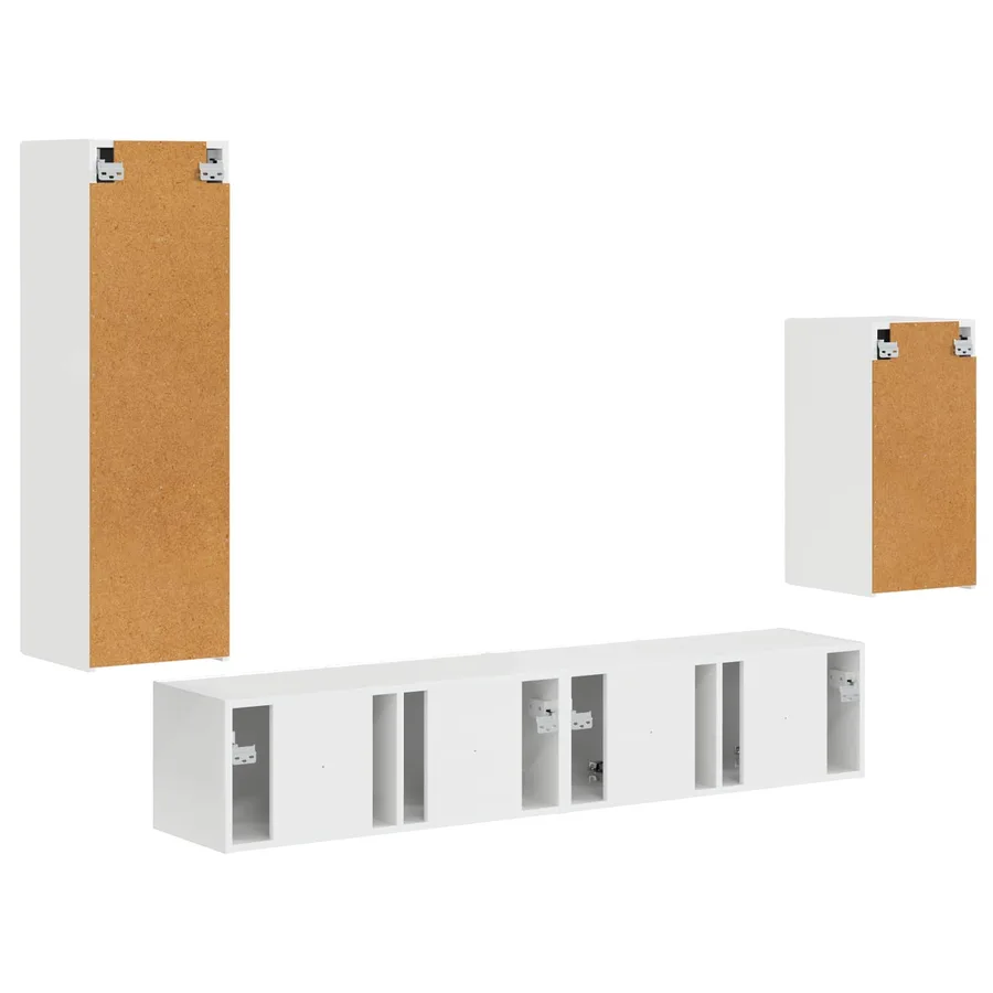 Ensemble meuble TV 4 pcs Blanc brillant Bois d'ingénierie - 9