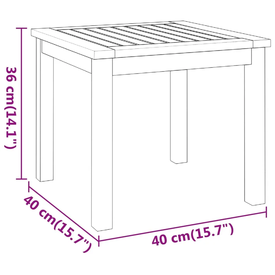 Table basse 40x40x36 cm bois d'acacia massif - 6