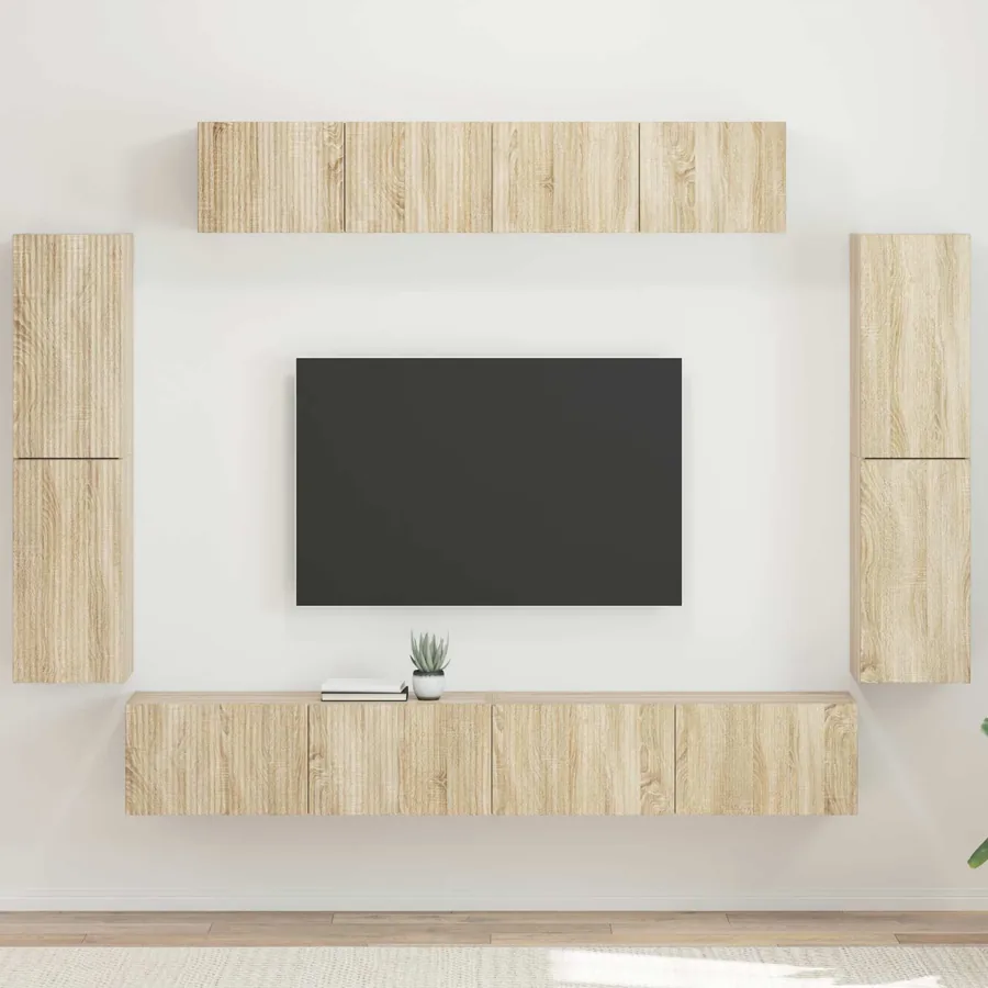Meuble TV 8 pcs Chêne Sonoma