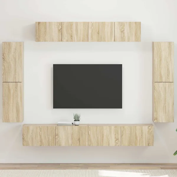 Meuble TV 8 pcs Chêne Sonoma