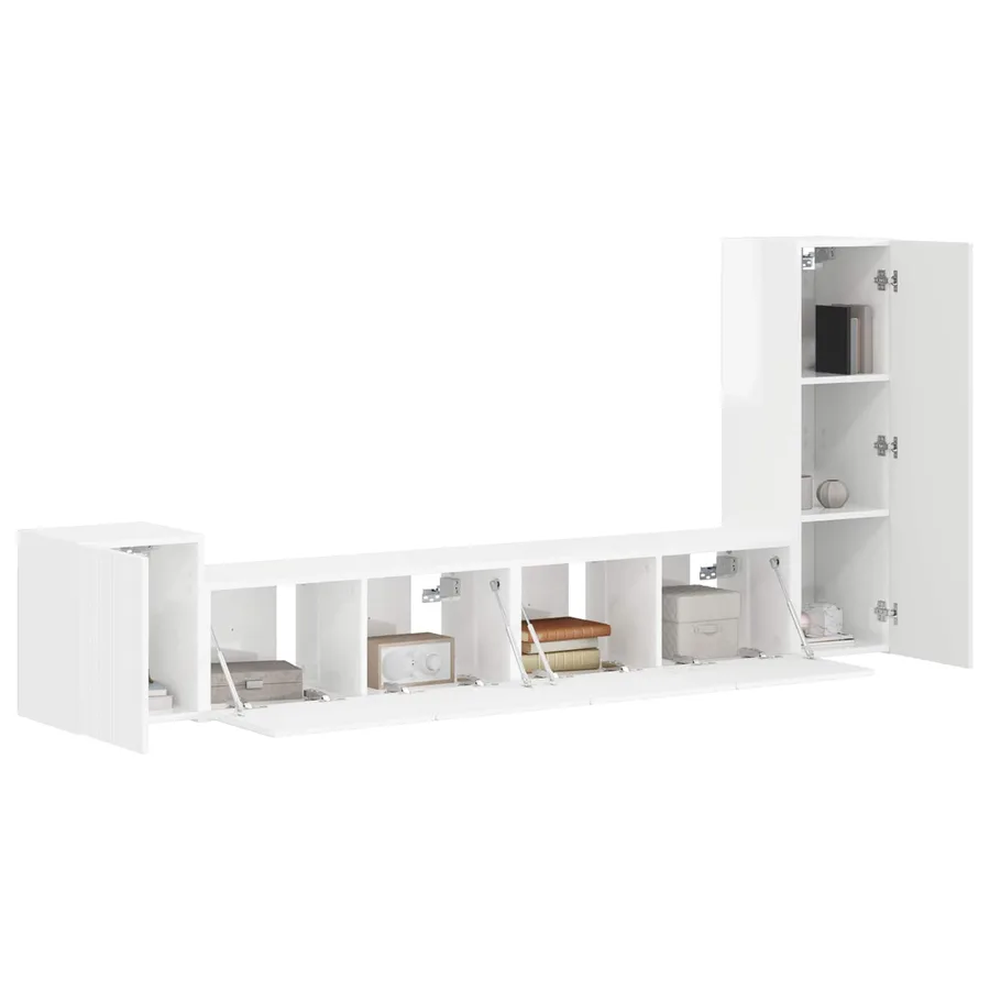 Ensemble meuble TV 3 pcs Blanc brillant Bois d'ingénierie - 3