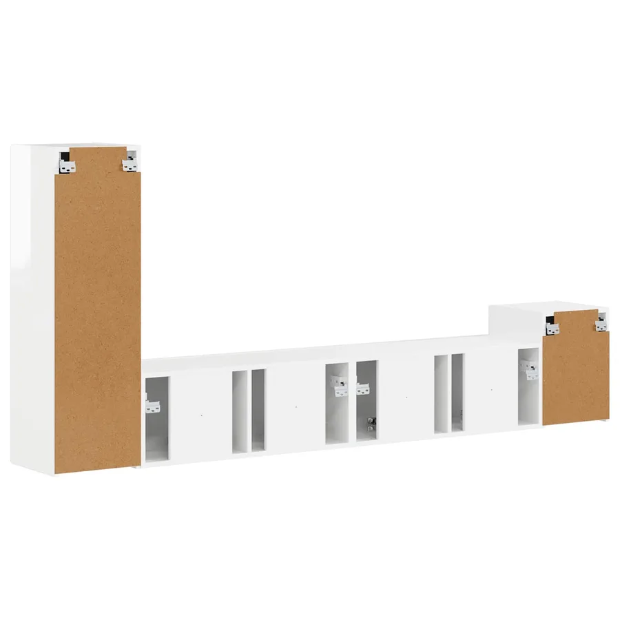 Ensemble meuble TV 3 pcs Blanc brillant Bois d'ingénierie - 9