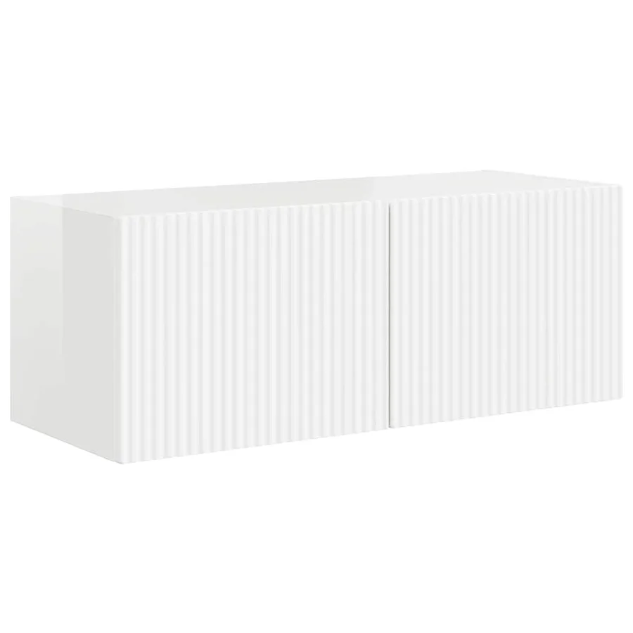 Meuble TV mural Blanc Brillant 78,5 x 31 x 29,5 cm - 2