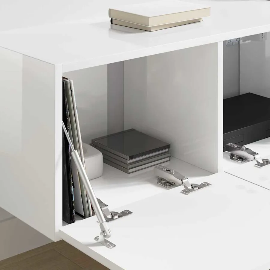 Meuble TV mural Blanc Brillant 78,5 x 31 x 29,5 cm - 4
