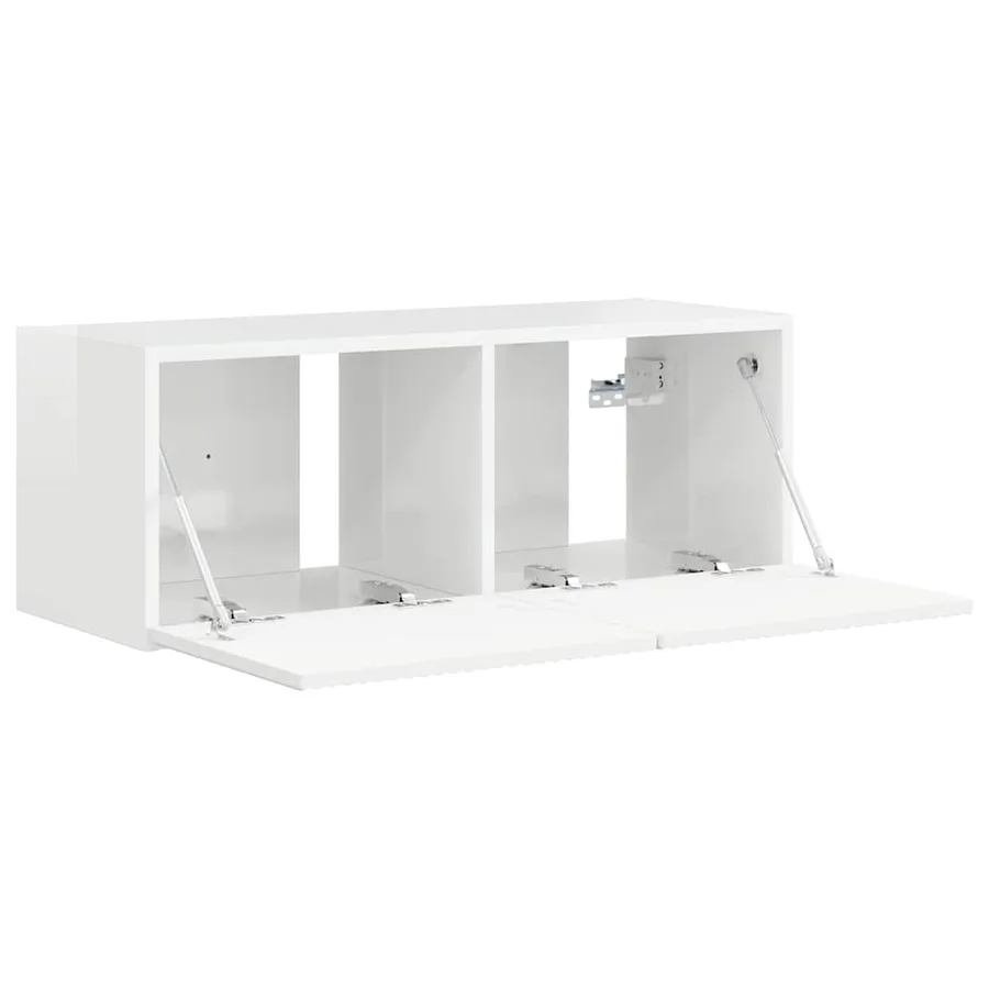 Meuble TV mural Blanc Brillant 78,5 x 31 x 29,5 cm - 5