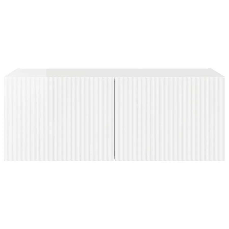 Meuble TV mural Blanc Brillant 78,5 x 31 x 29,5 cm - 6