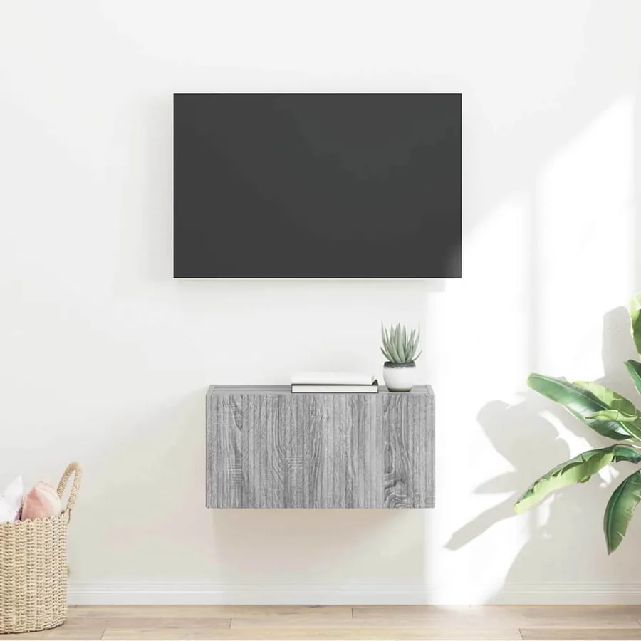 Meuble TV mural Gris Sonoma 60 x 31 x 29,5 cm Bois d'ingénierie