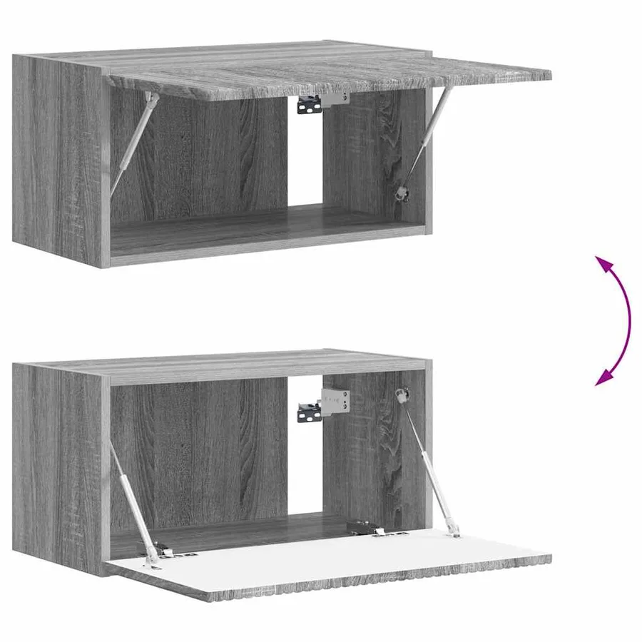 Meuble TV mural Gris Sonoma 60 x 31 x 29,5 cm Bois d'ingénierie - 11