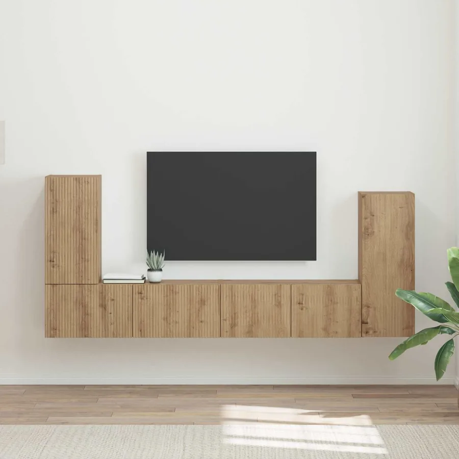 Ensemble meuble TV 4 pcs Chêne artisanal Bois d'ingénierie