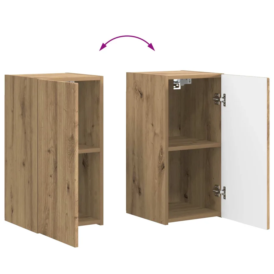 Ensemble meuble TV 4 pcs Chêne artisanal Bois d'ingénierie - 14