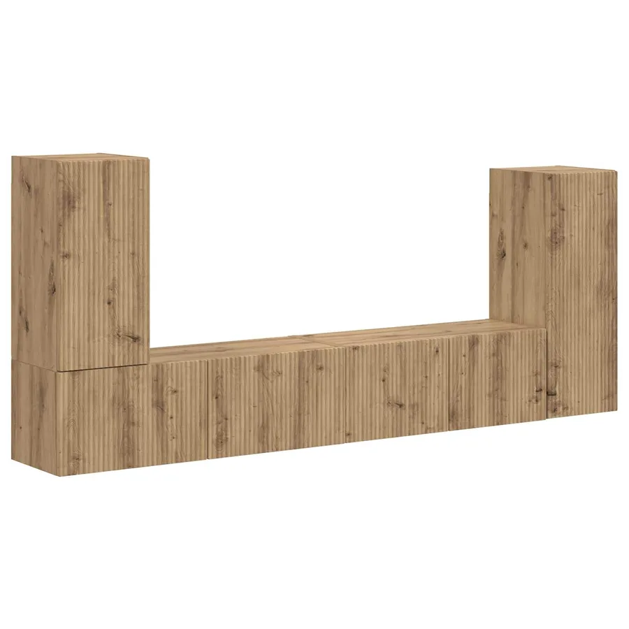 Ensemble meuble TV 4 pcs Chêne artisanal Bois d'ingénierie - 2