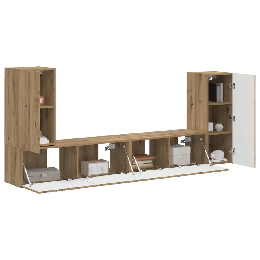 Ensemble meuble TV 4 pcs Chêne artisanal Bois d'ingénierie - 3