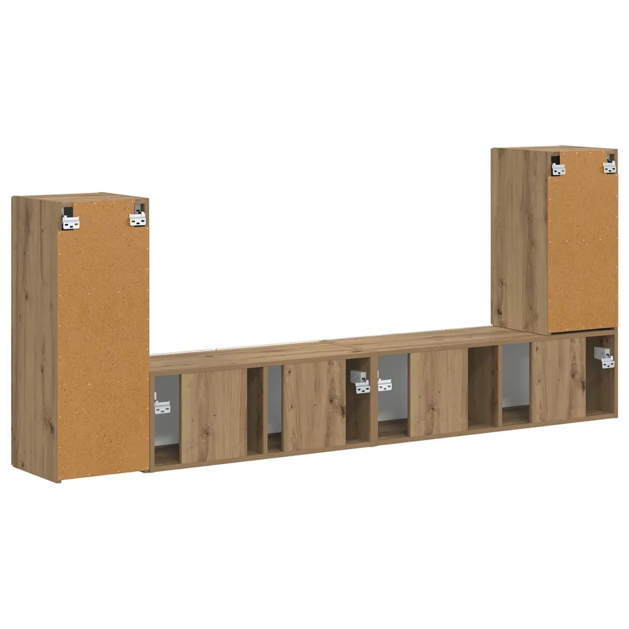 Ensemble meuble TV 4 pcs Chêne artisanal Bois d'ingénierie - 8