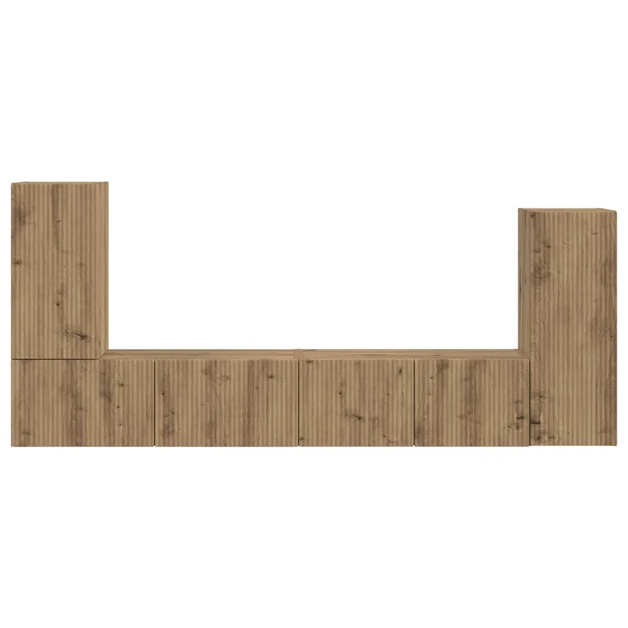 Ensemble meuble TV 4 pcs Chêne artisanal Bois d'ingénierie - 9