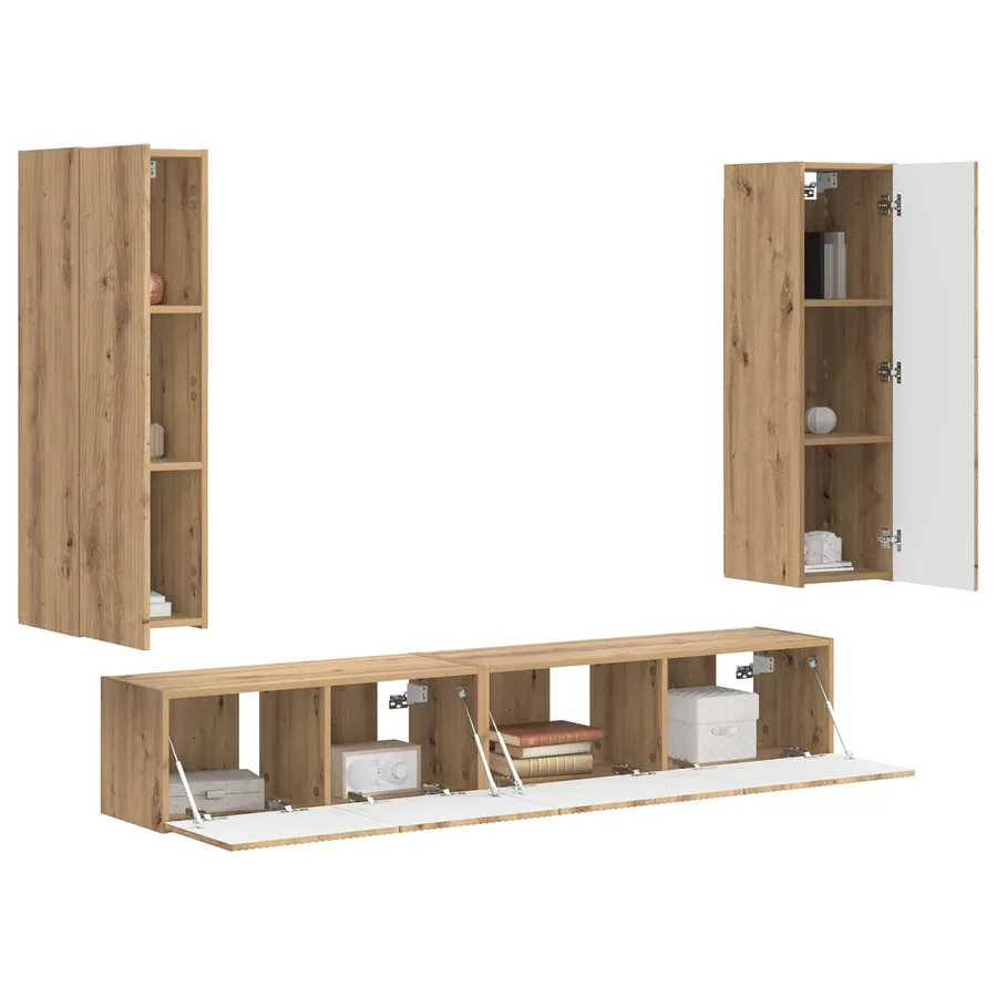 Ensemble meuble TV 3 pcs Chêne artisanal Bois d'ingénierie - 3