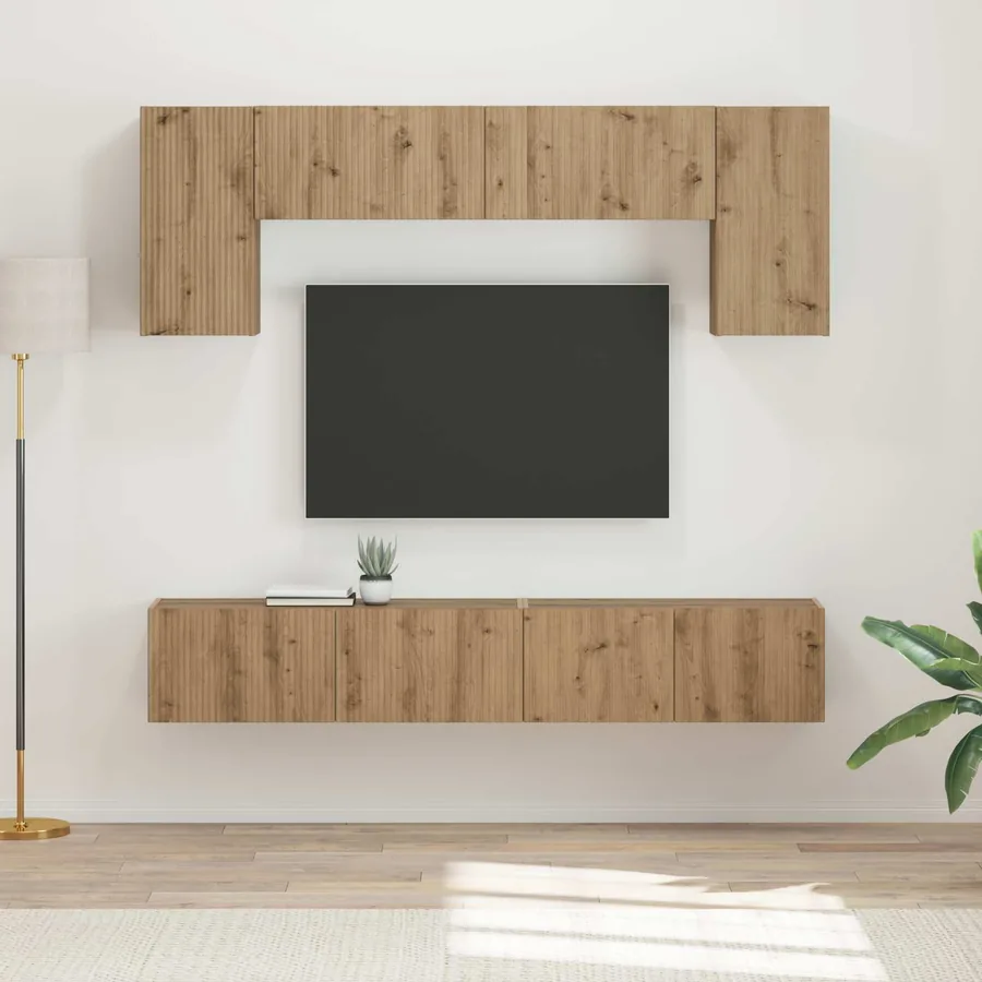 Ensemble meuble TV 4 pcs Chêne artisanal Bois d'ingénierie