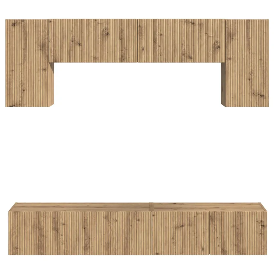 Ensemble meuble TV 4 pcs Chêne artisanal Bois d'ingénierie - 9