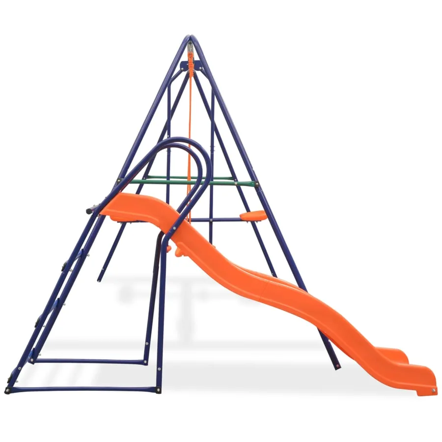 Ensemble de balançoire avec toboggan et 3 sièges Orange - 2