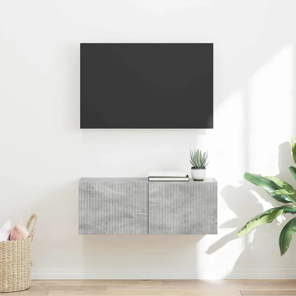 Meuble TV mural Béton 78,5 x 31 x 29,5 cm Bois d'ingénierie