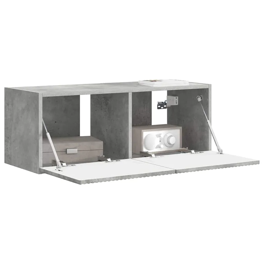 Meuble TV mural Béton 78,5 x 31 x 29,5 cm Bois d'ingénierie - 3