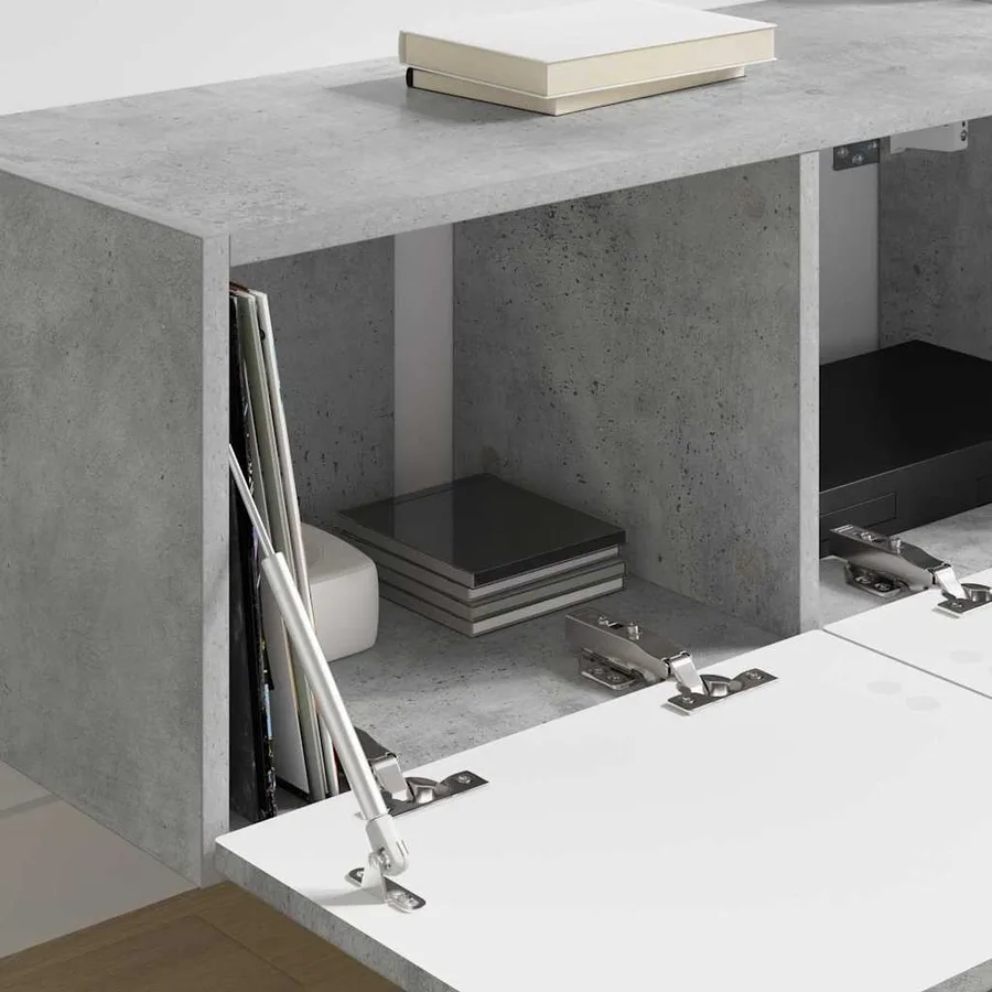 Meuble TV mural Béton 78,5 x 31 x 29,5 cm Bois d'ingénierie - 4
