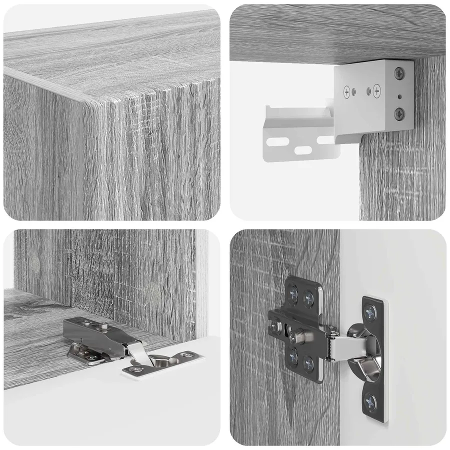 Ensemble de meuble TV mural 4 pcs Gris Sonoma Bois d'ingénierie - 10