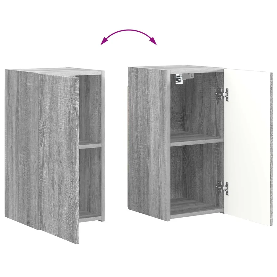 Ensemble de meuble TV mural 4 pcs Gris Sonoma Bois d'ingénierie - 13