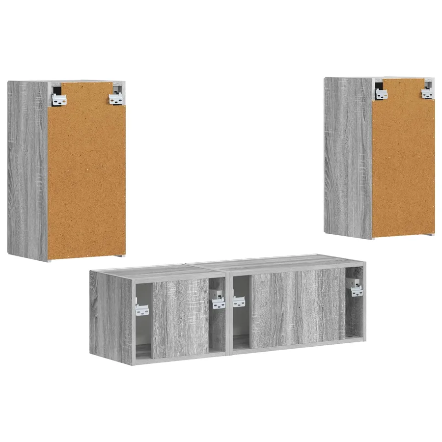 Ensemble de meuble TV mural 4 pcs Gris Sonoma Bois d'ingénierie - 9