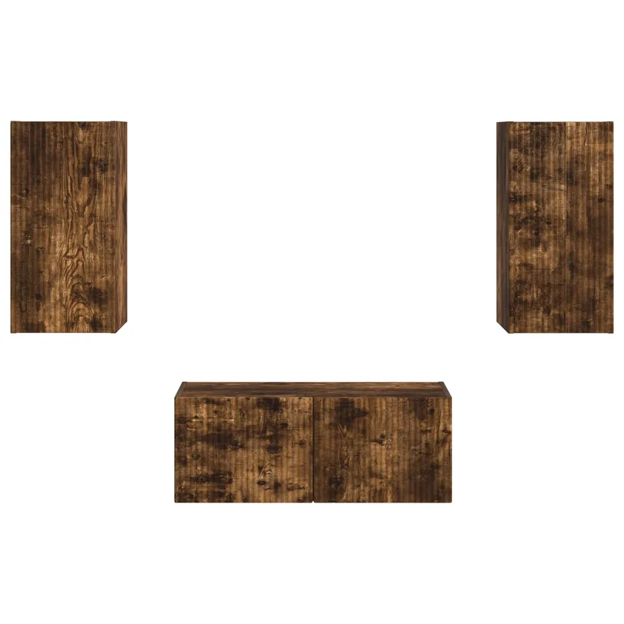 Ensemble meuble TV 2 pcs Chêne fumé Bois d'ingénierie - 7
