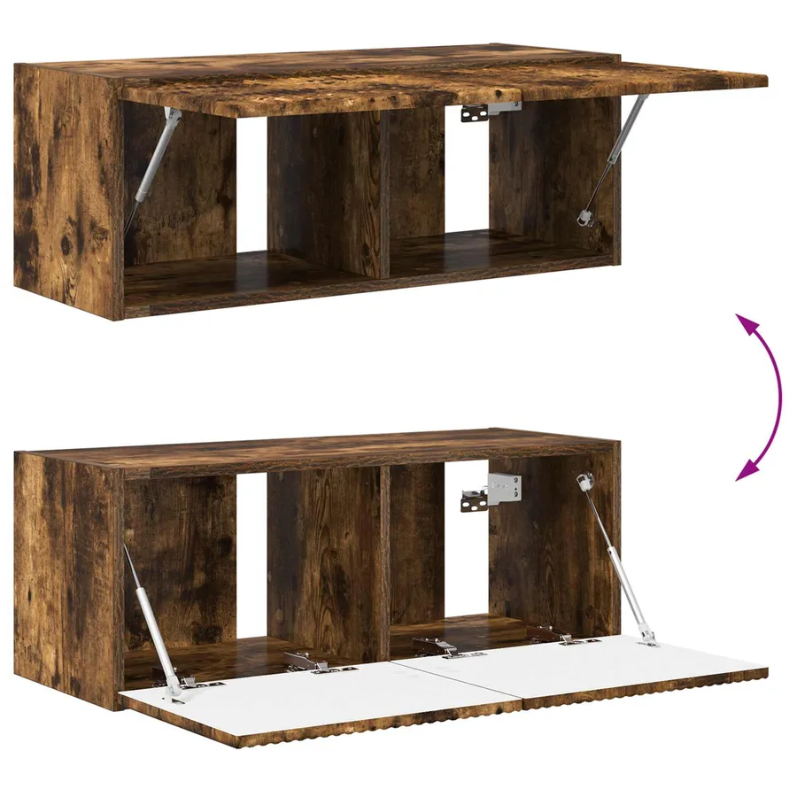 Ensemble meuble TV 2 pcs Chêne fumé Bois d'ingénierie - 8
