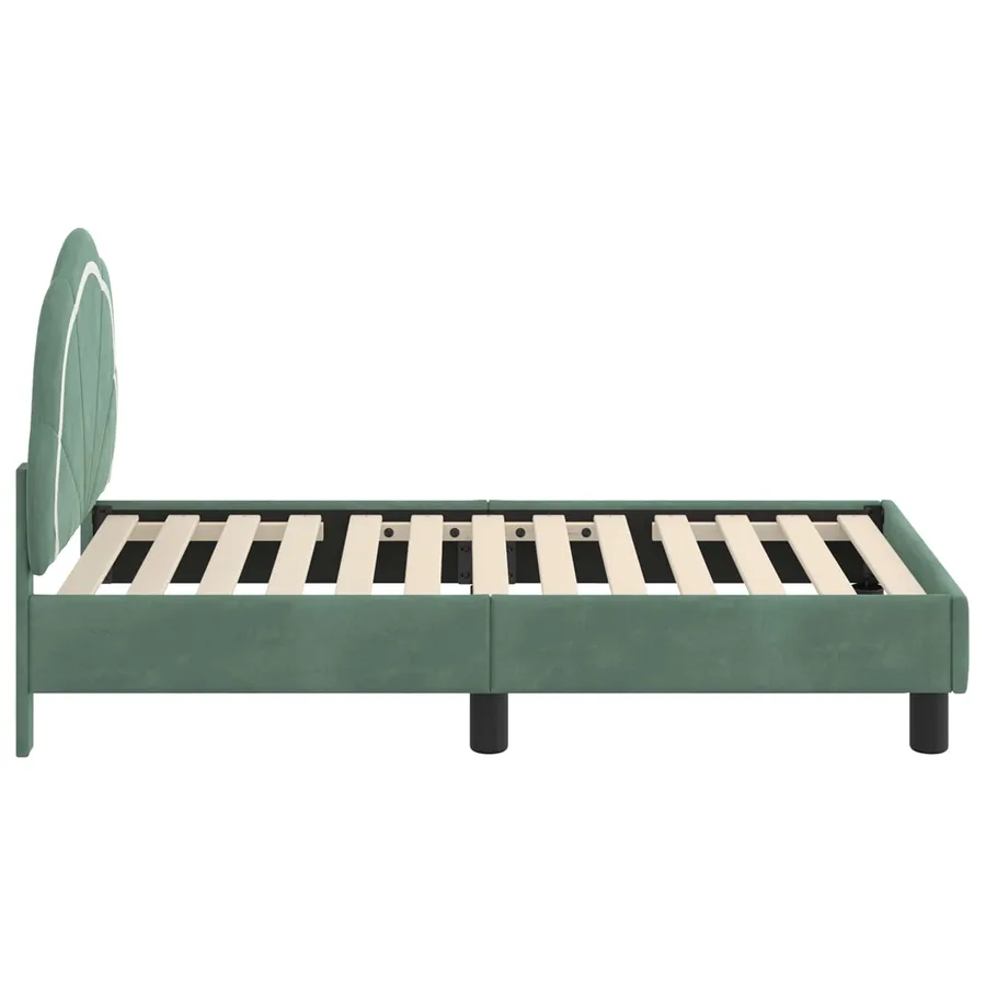 Cadre de lit pour tout-petit avec tête de lit Vert Mer Velours - 6