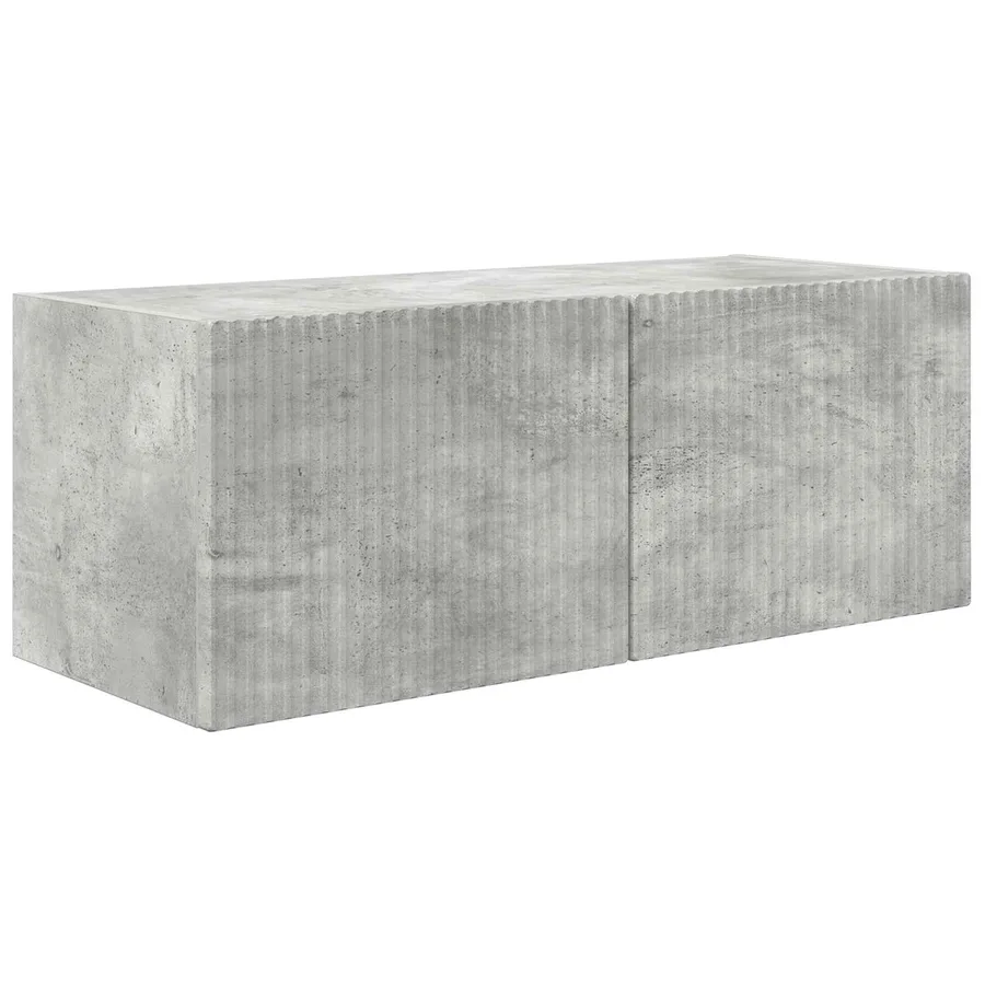 Ensemble meuble TV 2 pcs Gris béton Bois d'ingénierie - 5