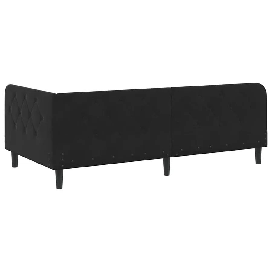 Cadre de lit d'angle Noir 100 x 200 cm Velours - 9