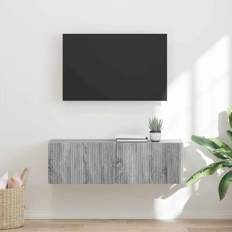 Meuble TV mural Gris Sonoma 98 x 31 x 29,5 cm Bois d'ingénierie
