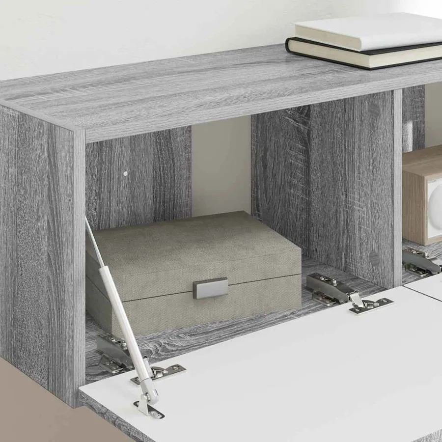 Meuble TV mural Gris Sonoma 98 x 31 x 29,5 cm Bois d'ingénierie - 4