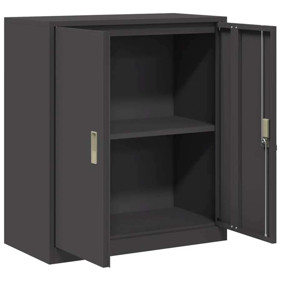 Armoire de rangement Noir 80 x 40 x 90 cm Acier - 5