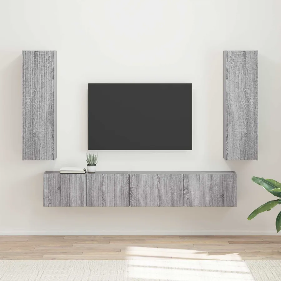 Ensemble meuble TV 3 pcs Gris Sonoma Bois d'ingénierie