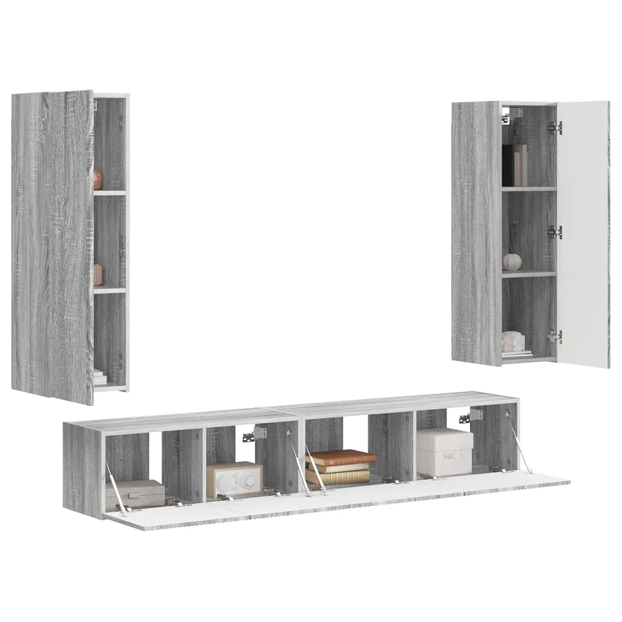 Ensemble meuble TV 3 pcs Gris Sonoma Bois d'ingénierie - 3