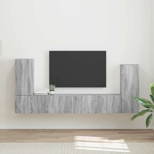 Ensemble meuble TV 4 pcs Gris Sonoma Bois d'ingénierie