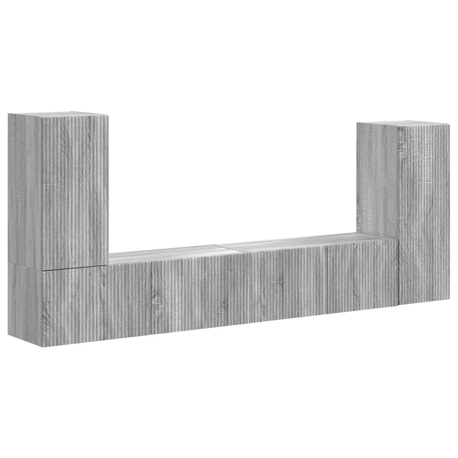 Ensemble meuble TV 4 pcs Gris Sonoma Bois d'ingénierie - 2